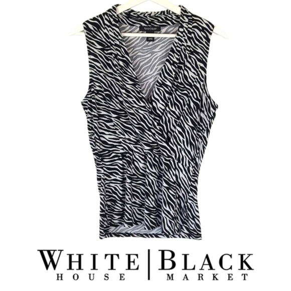 White House Black Market Tops - White House Black Market Zebra Print Sleeveless Blouse Top, M